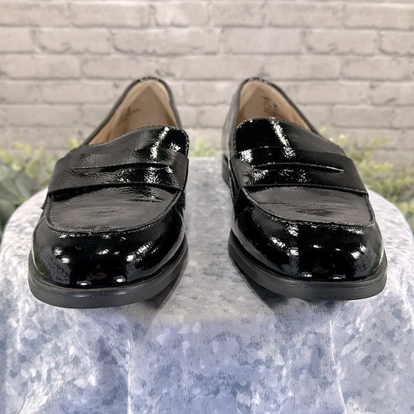 Kelly+Katie Blair Black Patent Round Toe Penny Loafer Dress Flats WMS 10M🖤NWOT - Picture 2 of 10